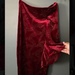 Velvet Red Sparkly Cocktail Dress